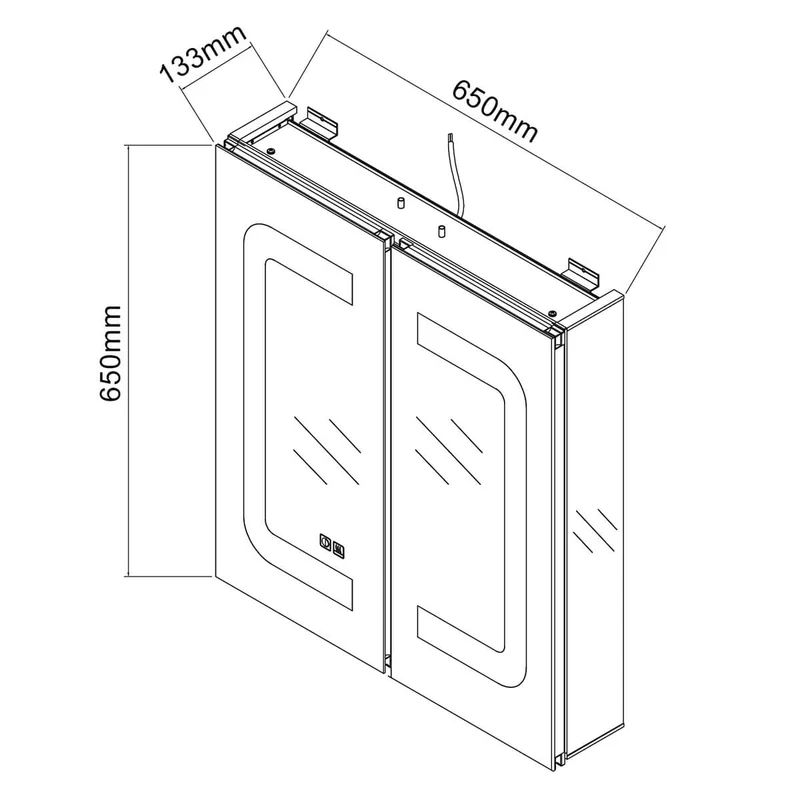 SONNI Aluminum Spiegelschrank mit Beleuchtung Badezimmer verstellbare Einlegeböden wasserdicht beschlagfrei mit Touchschalter und Steckdose