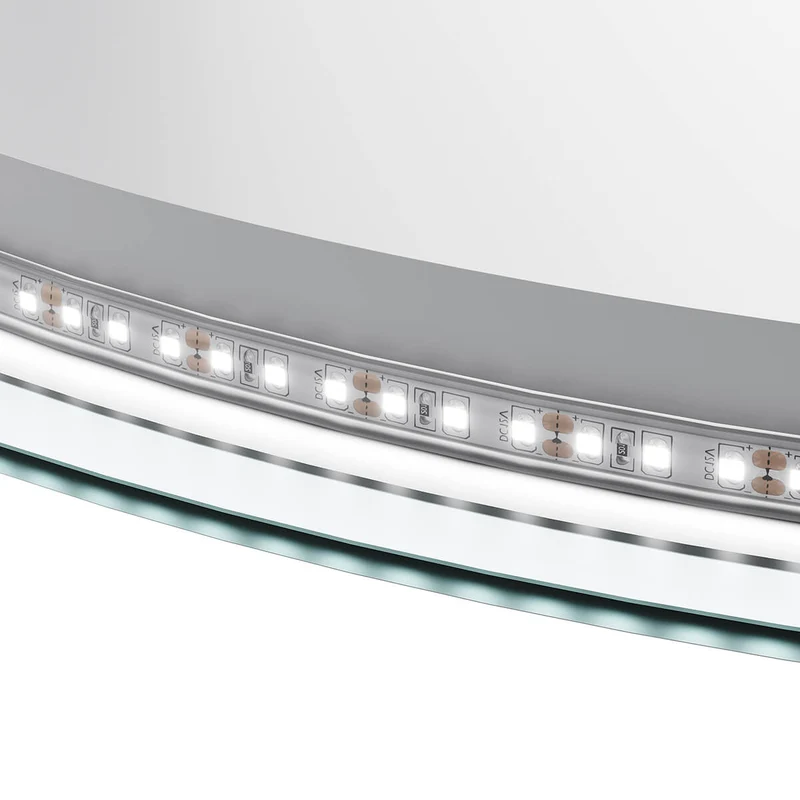 SONNI Badspiegel mit Beleuchtung Rund 60 cm Beschlagfrei Runder Badspiegel mit LED-Beleuchtung LED Badspiegel Rund mit Touch Schalter Wandspiegel Kaltweiß 6400K