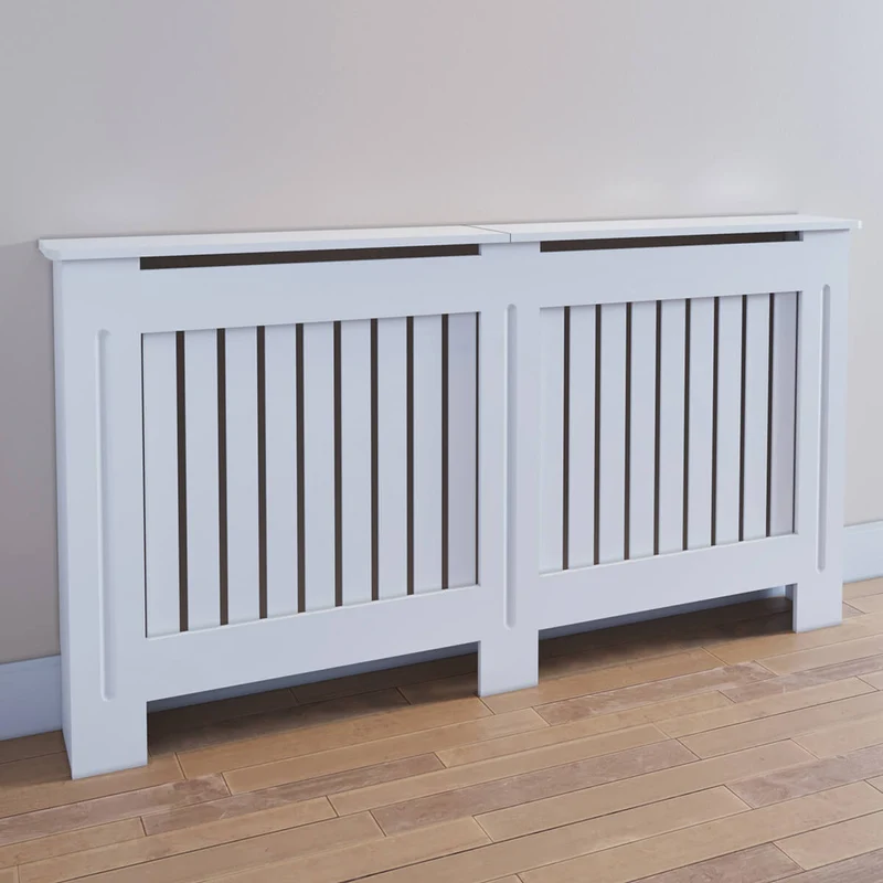 SONNI Heizkörperverkleidung Weiß Abdeckung Heizungsverkleidung Heizkörper MDF 152cm*19cm*81cm