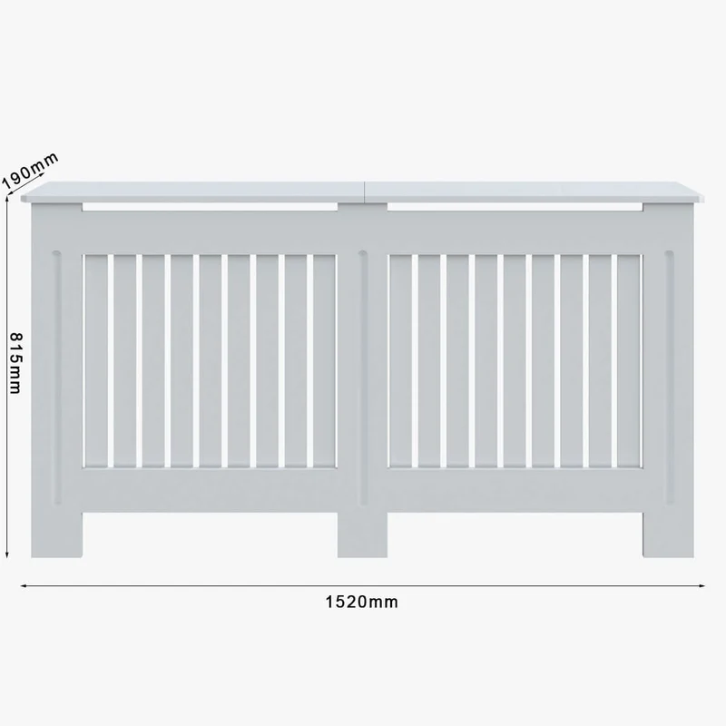 SONNI Heizkörperverkleidung Weiß Abdeckung Heizungsverkleidung Heizkörper MDF 152cm*19cm*81cm