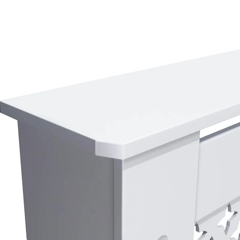 SONNI Heizkörperverkleidung Abdeckung Heizungsverkleidung weiß mit Kreuzgitter für Wohnzimmer Flur Diele B1120 x T190 x H815 mm