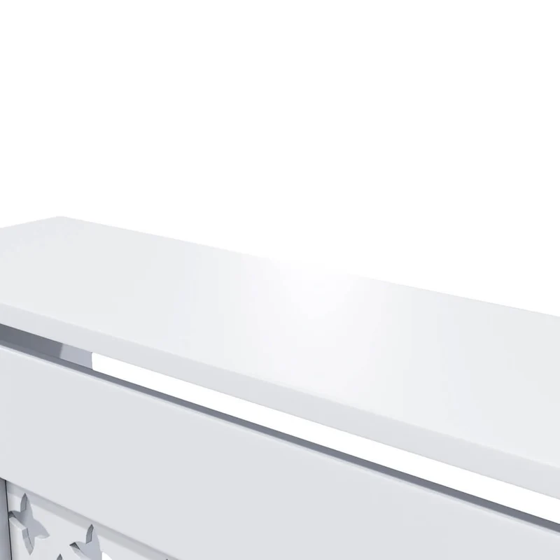 SONNI Heizkörperverkleidung Abdeckung Heizungsverkleidung weiß mit Kreuzgitter für Wohnzimmer Flur Diele B1120 x T190 x H815 mm