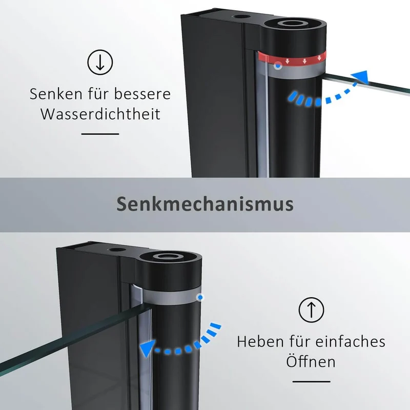 SONNI Duschwand für Badewanne Schwarz NANO-GLAS Badewannenaufsatz faltbar 80x140 cm(BxH) Duschabtrennung Badewanne