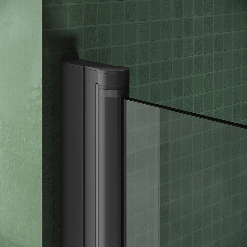 SONNI Duschwand für Badewanne Schwarz NANO-GLAS Badewannenaufsatz faltbar 80x140 cm(BxH) Duschabtrennung Badewanne