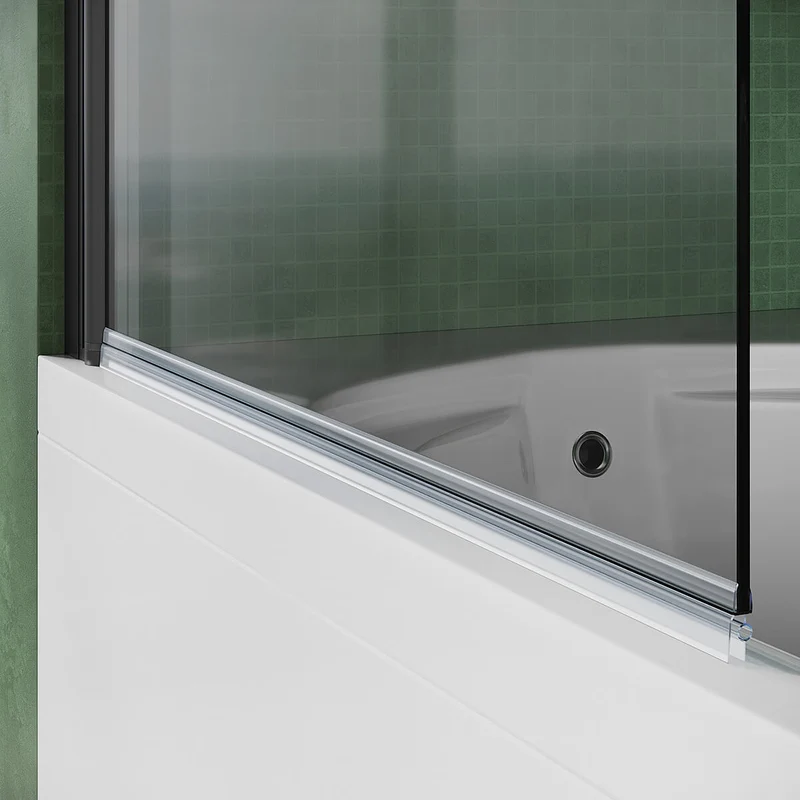 SONNI Duschwand für Badewanne Schwarz NANO-GLAS Badewannenaufsatz faltbar 80x140 cm(BxH) Duschabtrennung Badewanne