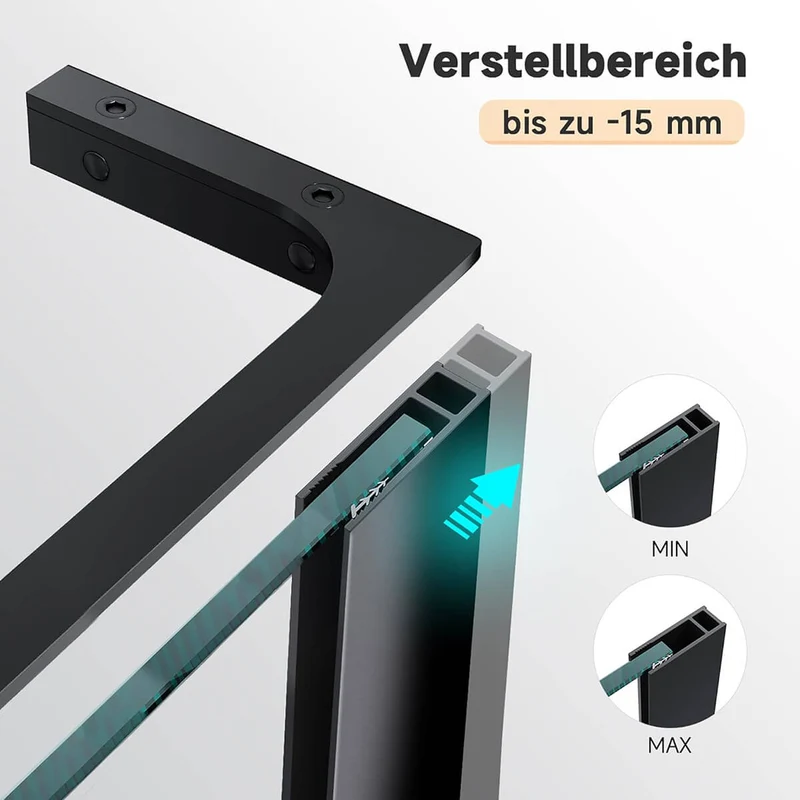 SONNI Duschwand Glas 90-120 x 200cm Schwarz mit NANO Glas Sicherheitsfolie Duschtrennwand Glas Walk In Glaswand Dusche