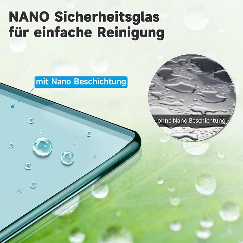 SONNI Duschwand Glas 90-120 x 200cm Schwarz mit NANO Glas Sicherheitsfolie Duschtrennwand Glas Walk In Glaswand Dusche