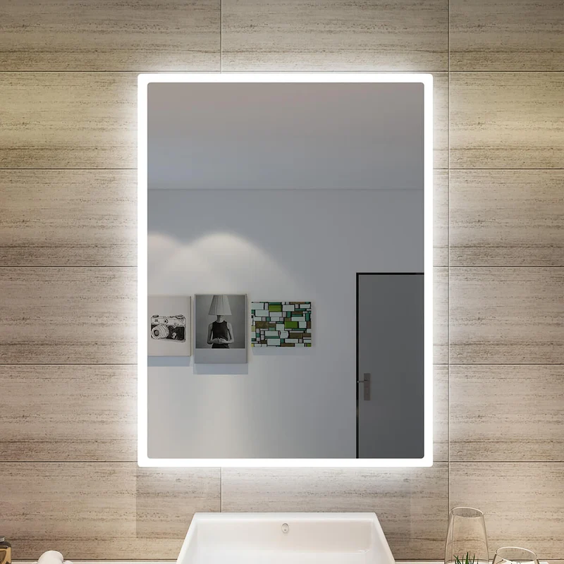 SONNI Badezimmer LED Spiegel Badspiegel mit Beleuchtung Wandschalter 80Lx60Bcm kaltweiß IP44 energiesparend