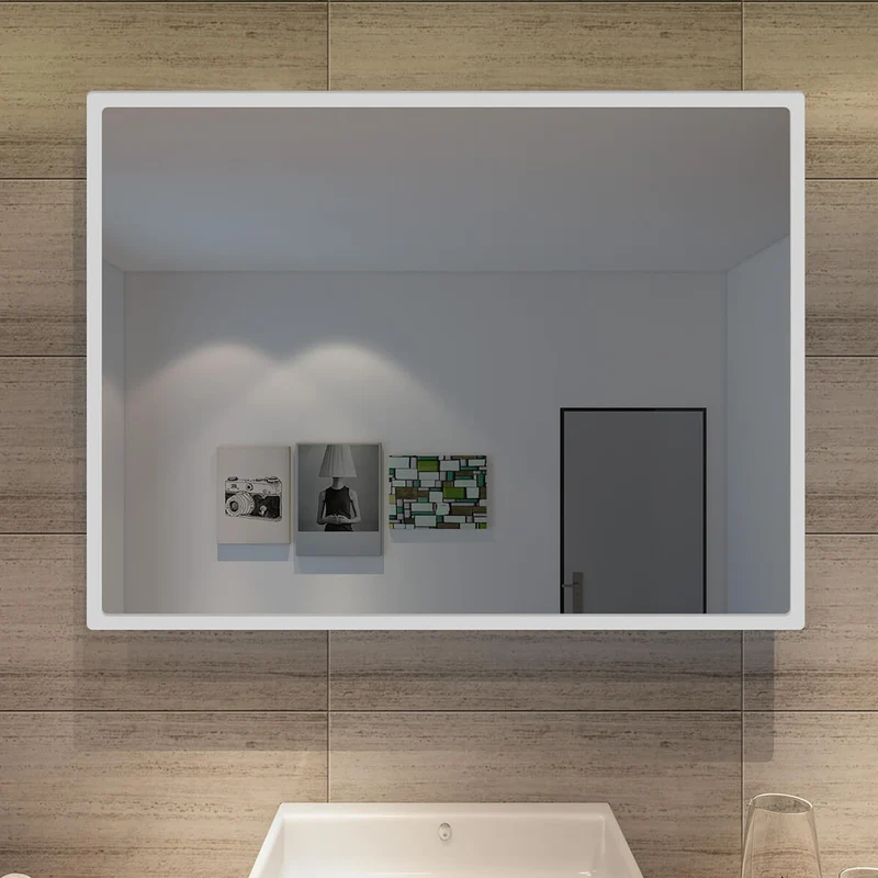 SONNI Badezimmer LED Spiegel Badspiegel mit Beleuchtung Wandschalter 80Lx60Bcm kaltweiß IP44 energiesparend