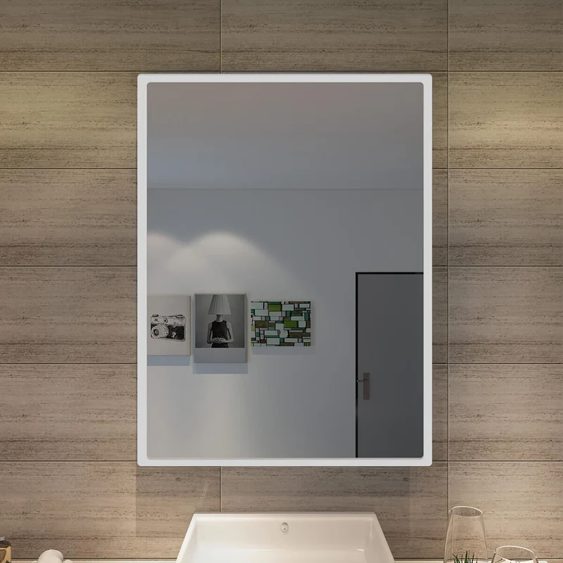 SONNI Badezimmer LED Spiegel Badspiegel mit Beleuchtung Wandschalter 80Lx60Bcm kaltweiß IP44 energiesparend