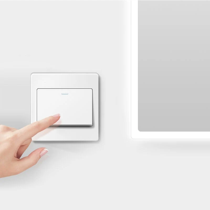 SONNI Badezimmer LED Spiegel Badspiegel mit Beleuchtung Wandschalter 80Lx60Bcm kaltweiß IP44 energiesparend
