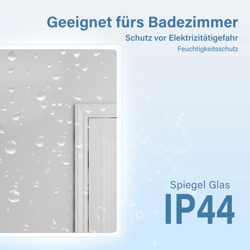 SONNI Badezimmer LED Spiegel Badspiegel mit Beleuchtung Wandschalter 80Lx60Bcm kaltweiß IP44 energiesparend