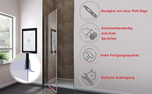 SONNI Duschdichtung Ersatzdichtung Wasserabweiser Dichtprofil Seal Serie