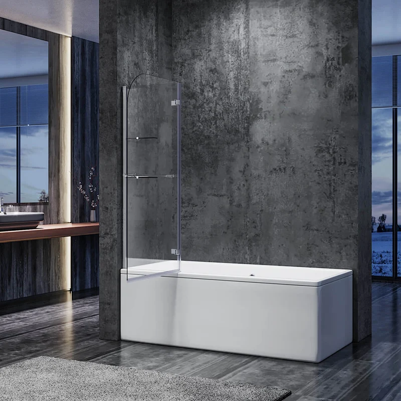 SONNI Badewannenaufsatz 2teilig Duschwand mit Seitenteil für Badewanne Duschkabine New