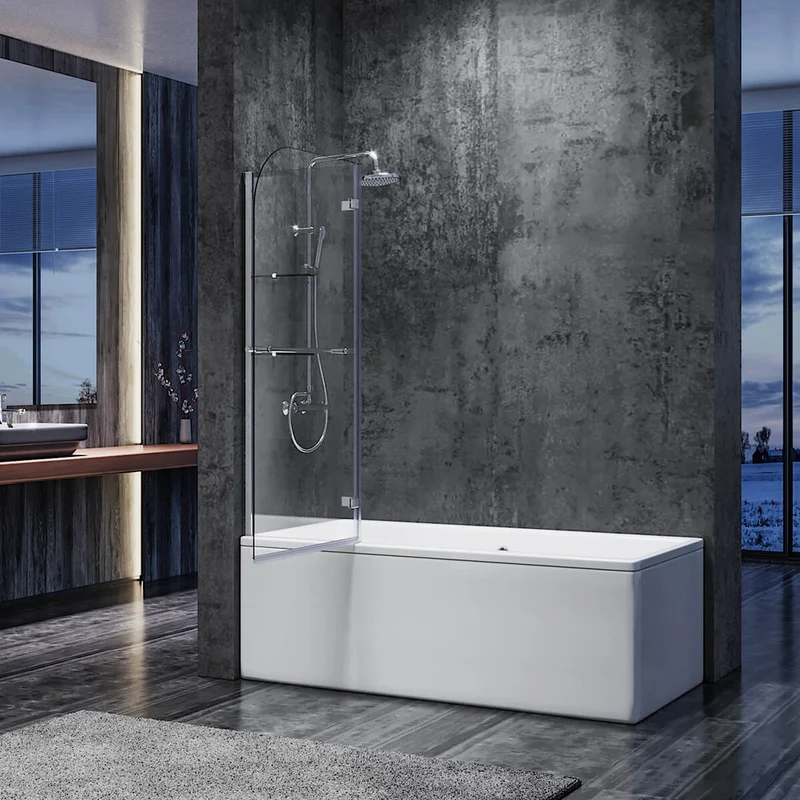 SONNI Badewannenaufsatz 2teilig Duschwand mit Seitenteil für Badewanne Duschkabine New