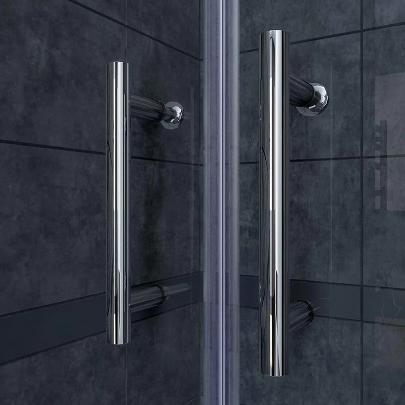 SONNI Dusche Nischentür Doppel Pendeltür Schwingtür Rahmenlos ESG Glas 80-120cm Höhe 195cm