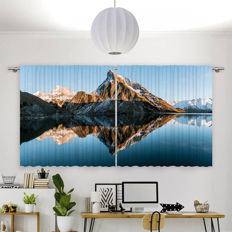 Vorhang Motiv "Sonnenuntergang am Bergsee"