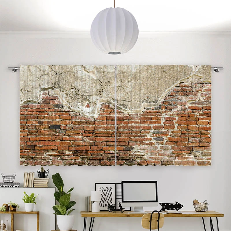 Vorhang Motiv "Alte Steinmauer mit Putz"