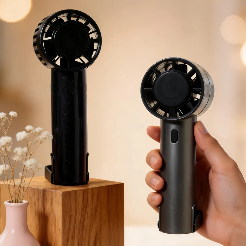 Dame Bærbar Håndvifte med stilfullt design og USB-ladefunksjon Luvikno