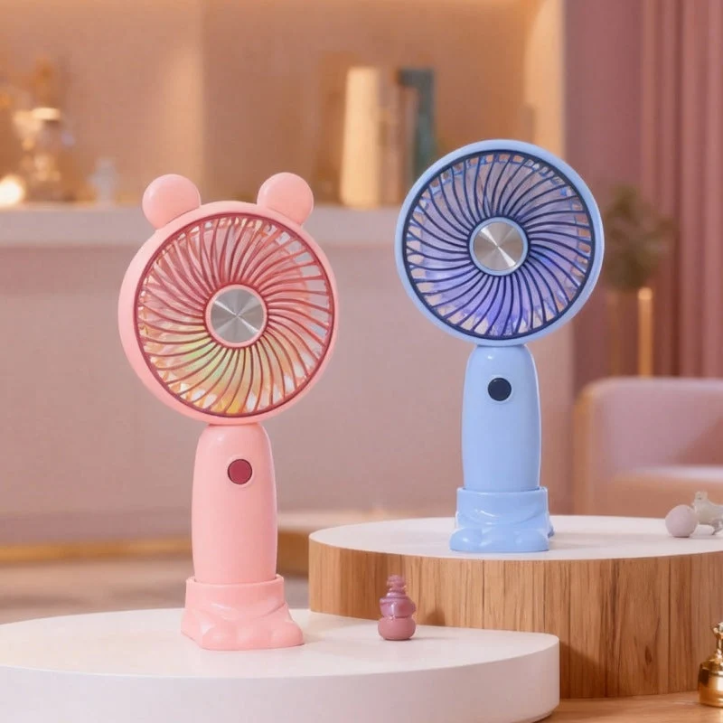 Dame Bærbar håndholdt ventilator med LED-belysning og dyre-design Luvikno