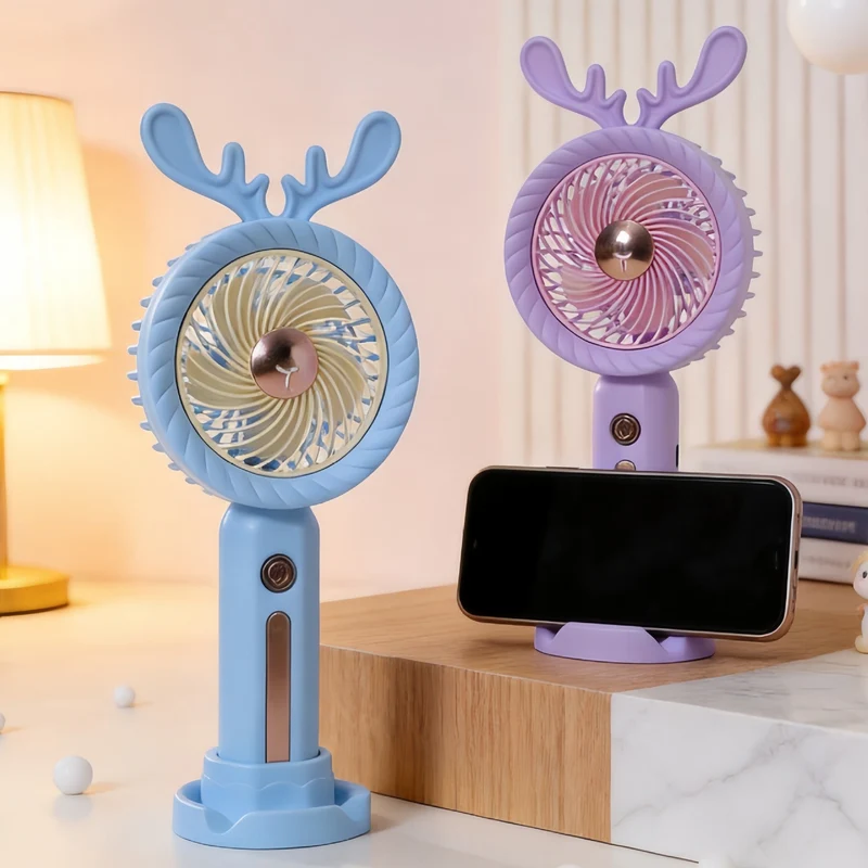 Dame Bærbar Håndvifte med Kreativ Gevirdesign Luvikno