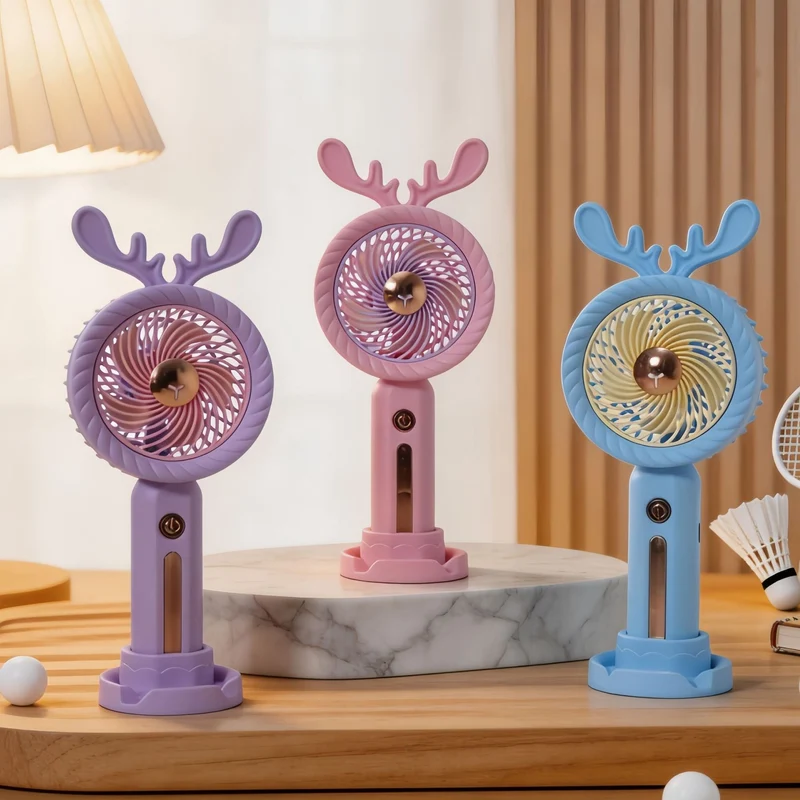Dame Bærbar Håndvifte med Kreativ Gevirdesign Luvikno