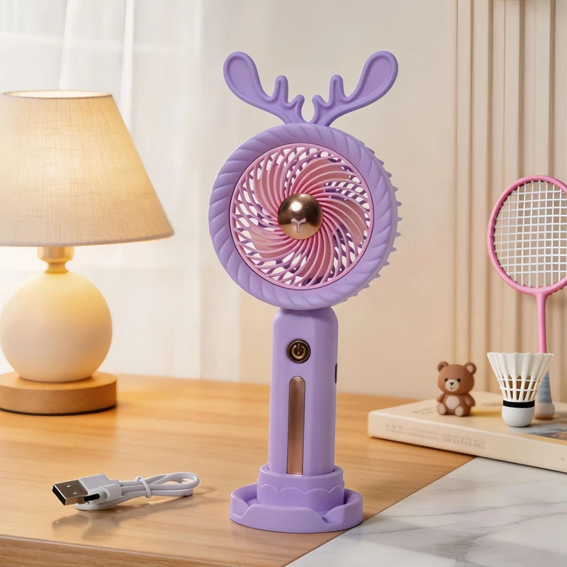 Dame Bærbar Håndvifte med Kreativ Gevirdesign Luvikno