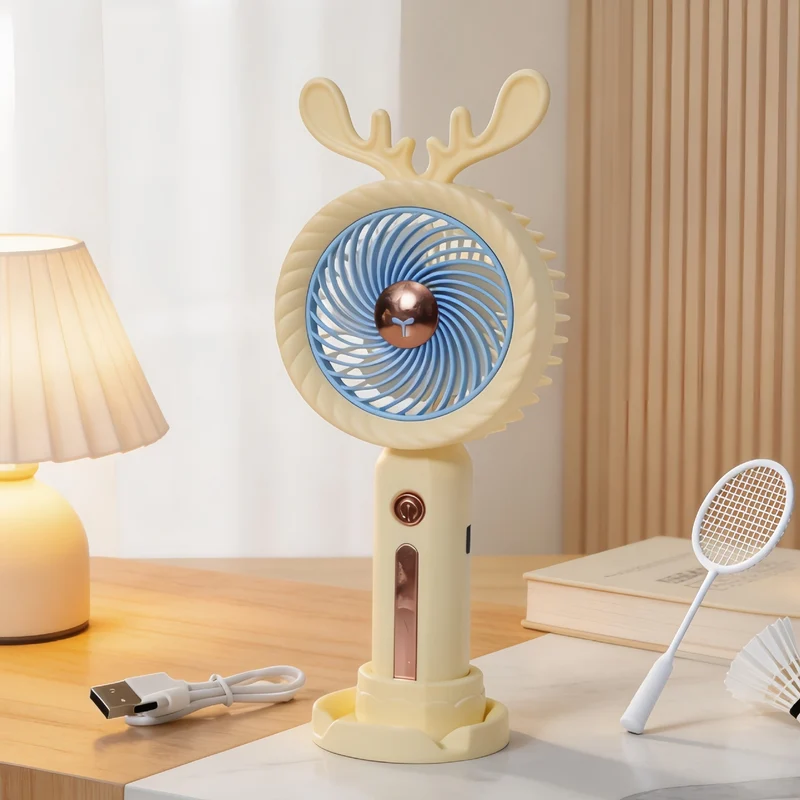Dame Bærbar Håndvifte med Kreativ Gevirdesign Luvikno