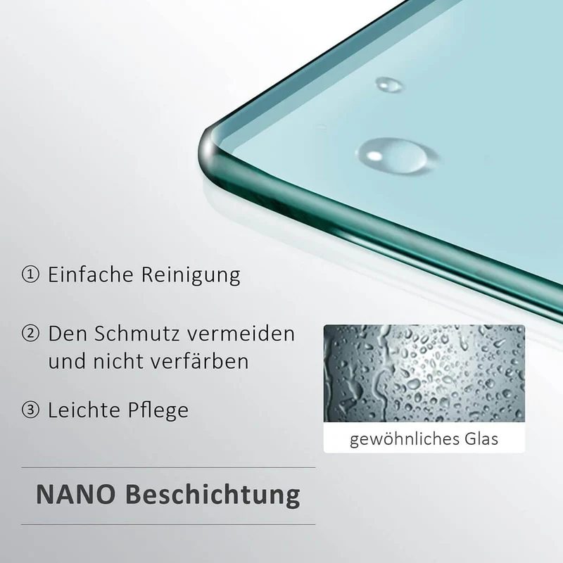 SONNI Duschwand für Badewanne Schwarz NANO-GLAS Badewannenaufsatz 2-teilig faltbar 120x140 cm(BxH) Duschabtrennung Badewanne