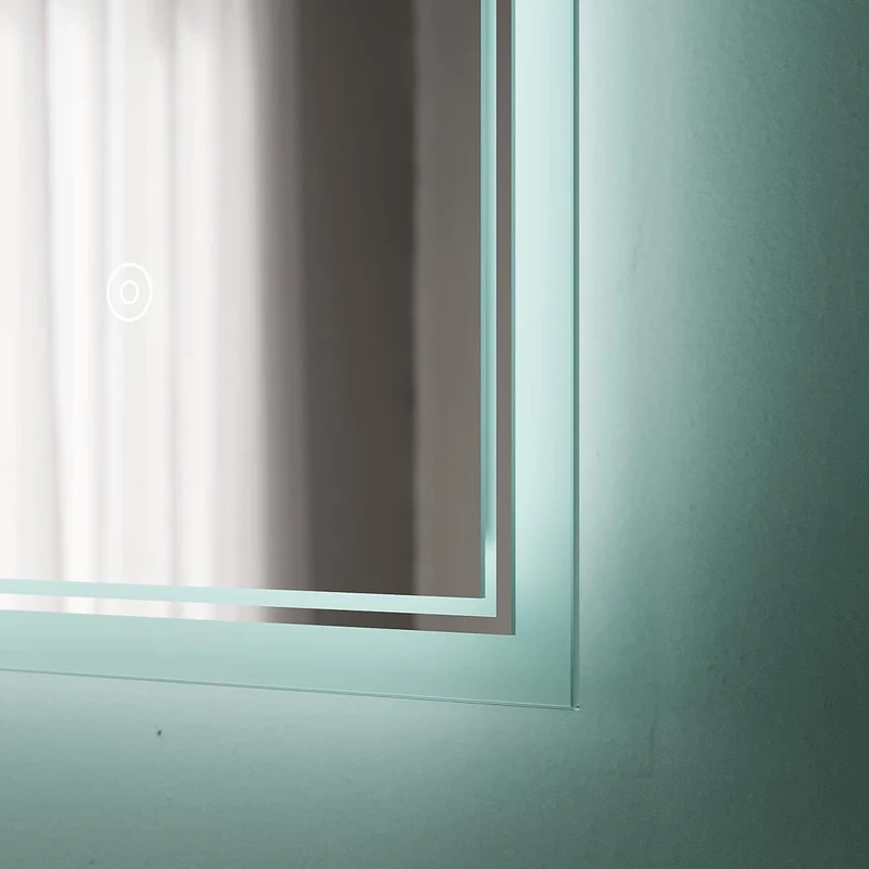 SONNI Badspiegel mit Beleuchtung Beschlagfrei LED Badspiegel mit Touchschalter kaltwei IP44 Wandschalter