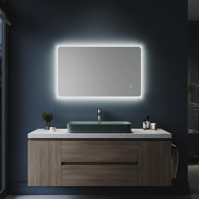 SONNI Badezimmer LED Spiegel Badspiegel mit Beleuchtung Touchschalter 100x60cm GTBM0816