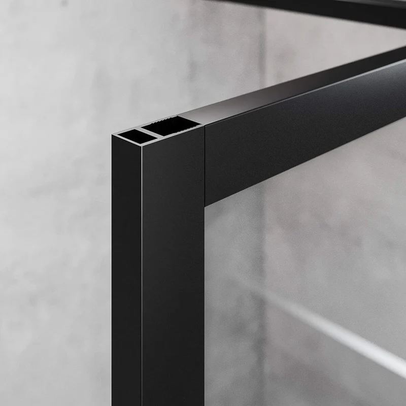 SONNI Begehbare Dusche Duschabtrennung Duschwand 8mm Schwarz Duschabtrennung Duschkabine Nano ESG