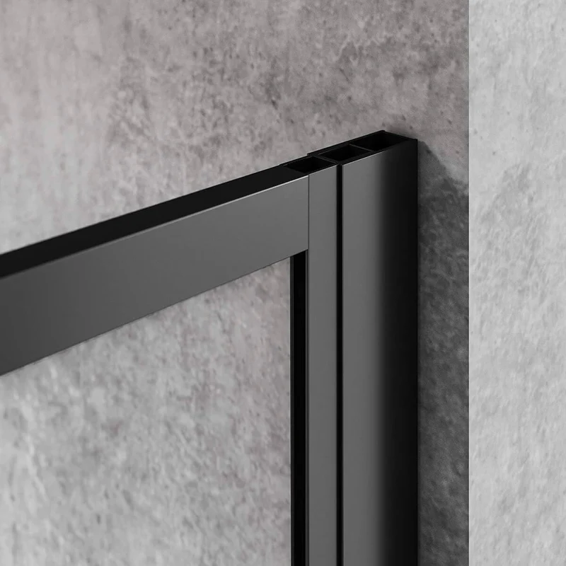 SONNI Begehbare Dusche Duschabtrennung Duschwand 8mm Schwarz Duschabtrennung Duschkabine Nano ESG