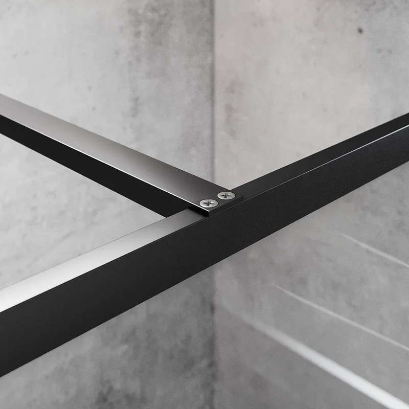 SONNI Begehbare Dusche Duschabtrennung Duschwand 8mm Schwarz Duschabtrennung Duschkabine Nano ESG