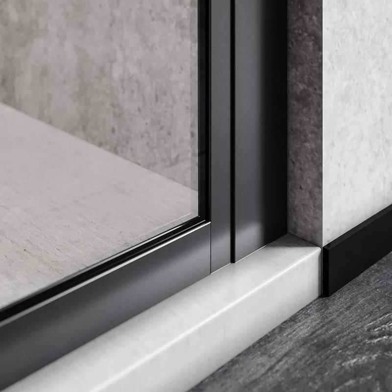 SONNI Begehbare Dusche Duschabtrennung Duschwand 8mm Schwarz Duschabtrennung Duschkabine Nano ESG