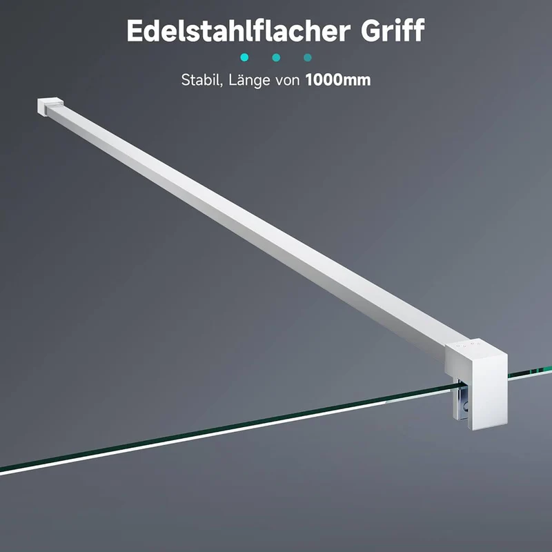 SONNI Walk In Dusche Duschabtrennung Duschwand Nano Beschichtung Klarglas Mit 30cm schwenkbarer Seitenteil