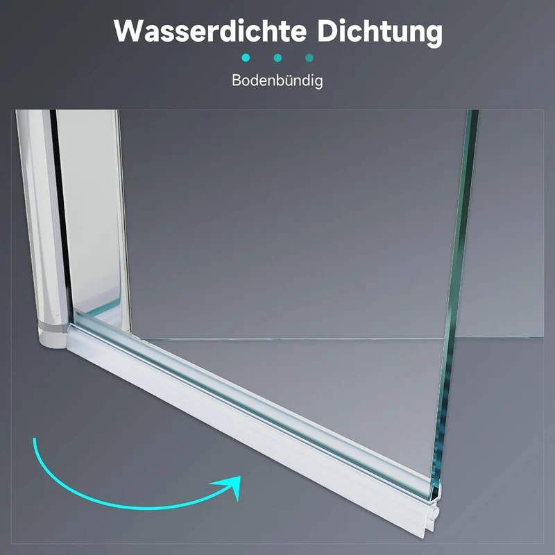 SONNI Walk In Dusche Duschabtrennung Duschwand Nano Beschichtung Klarglas Mit 30cm schwenkbarer Seitenteil