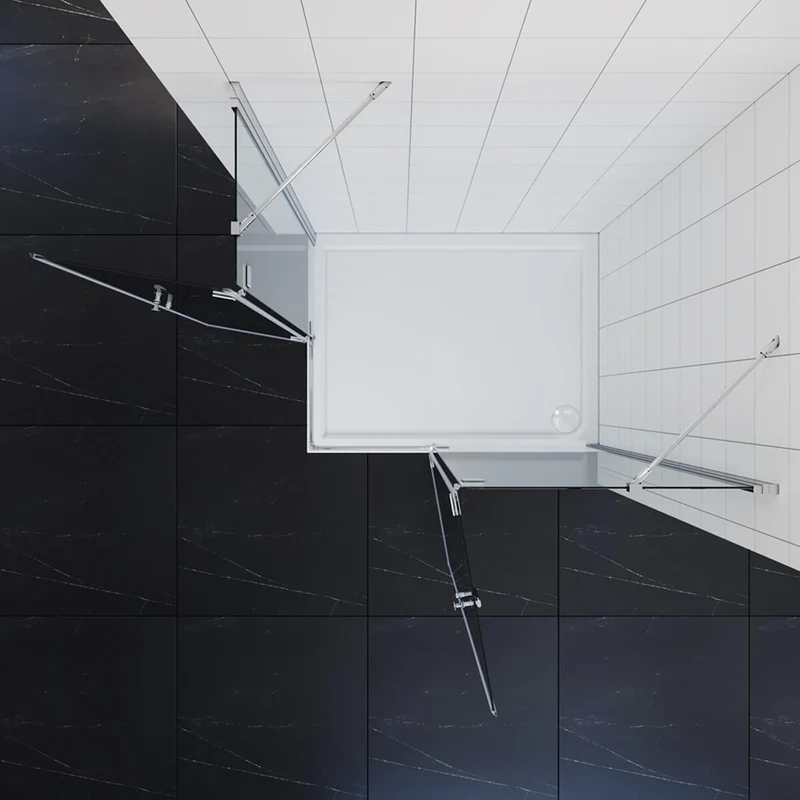 SONNI Duschkabine Eckeinstieg Scharniertür ESG Glastür 80-120cm Höhe 195cm Rechteckig