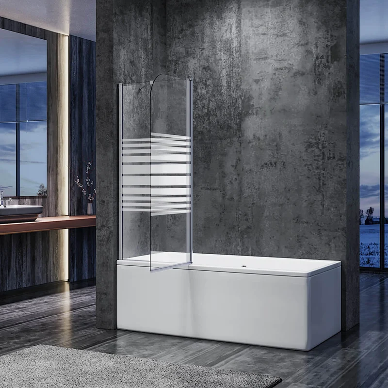 SONNI Badewannenaufsatz 2teilig Duschwand mit Seitenteil für Badewanne Duschkabine New