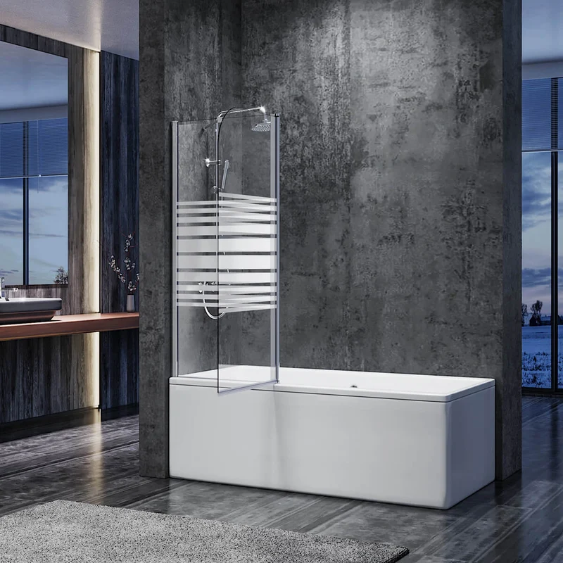 SONNI Badewannenaufsatz 2teilig Duschwand mit Seitenteil für Badewanne Duschkabine New