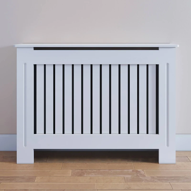 SONNI Heizkörperverkleidung Weiß Abdeckung Heizungsverkleidung Heizkörper MDF 112cm*19cm*81cm