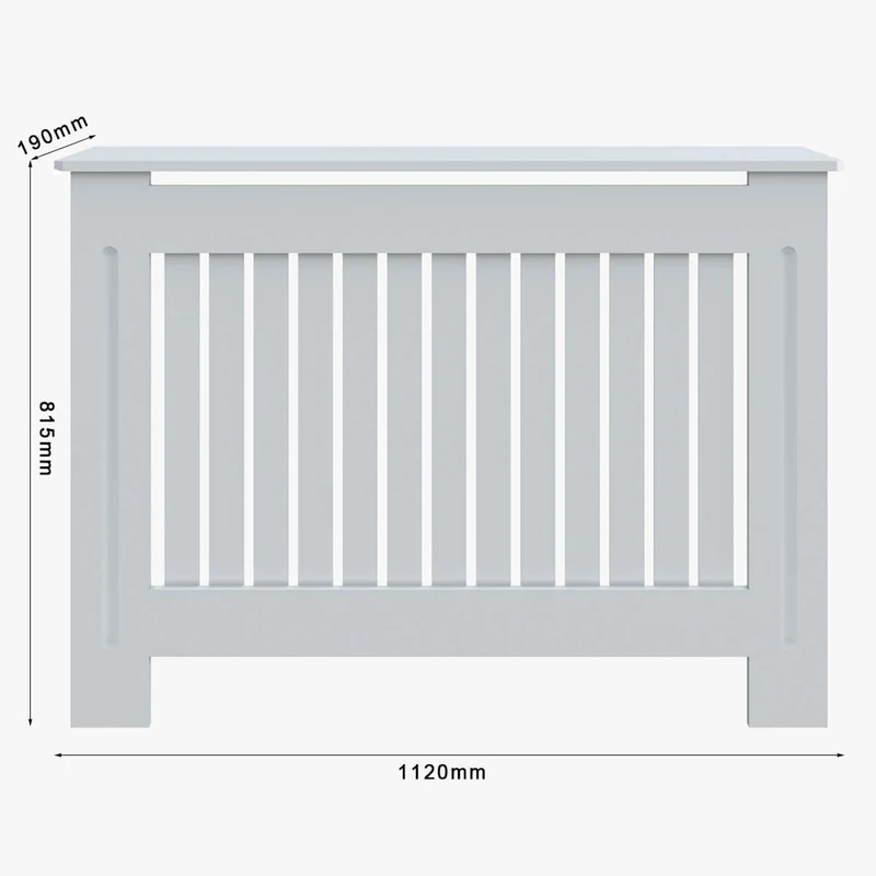 SONNI Heizkörperverkleidung Weiß Abdeckung Heizungsverkleidung Heizkörper MDF 112cm*19cm*81cm