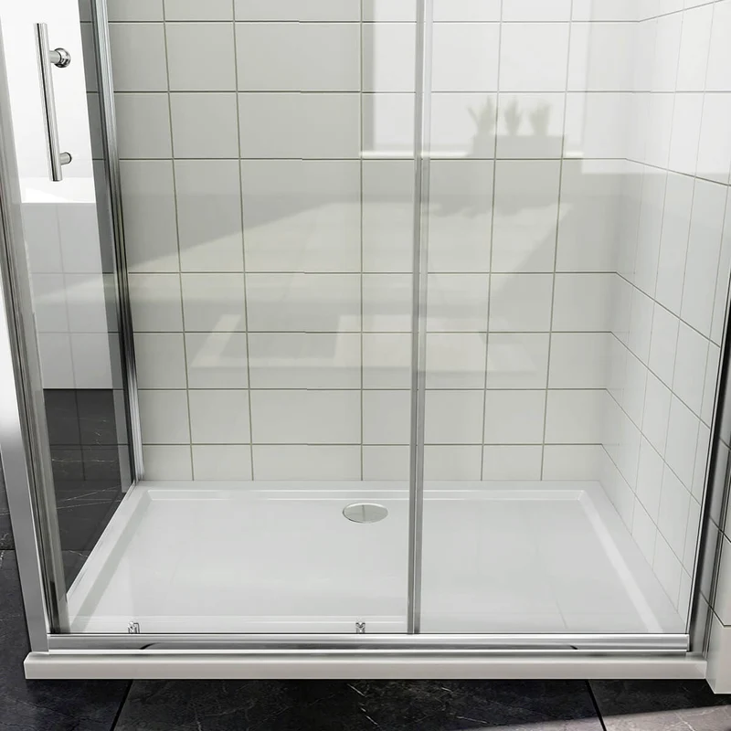 SONNI Duschkabine Eckeinstieg Schiebetür mit Seitenwand 100-170cm Höhe 185cm