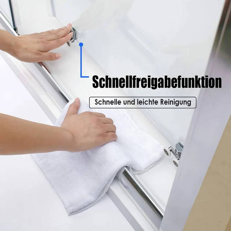 SONNI Duschkabine Eckeinstieg Schiebetür mit Seitenwand 100-170cm Höhe 185cm