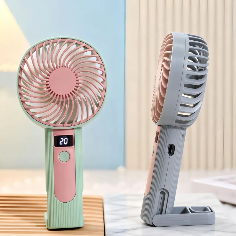 Dame Bærbar Håndvifte med digital hastighetsmåler Luvikno 1782815883