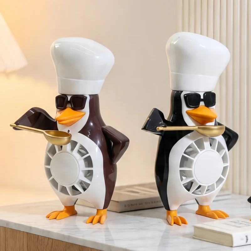 Dame bordvifte i morsom pingvin-design Luvikno