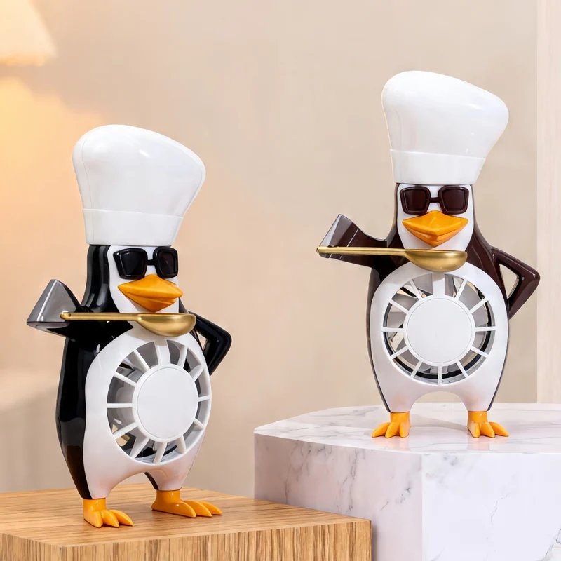 Dame bordvifte i morsom pingvin-design Luvikno