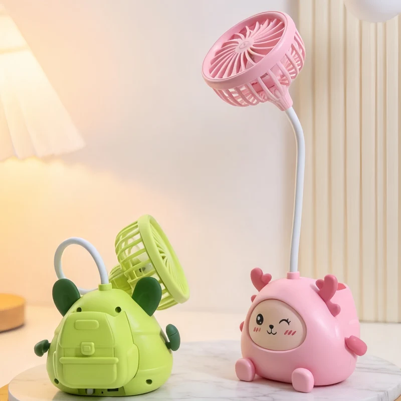 Dame Bordlampe med integrert vifte og leketøydesign Luvikno