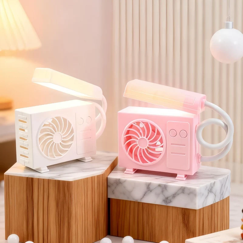 Dame multifunksjonell bordlampe med integrert vifte og USB-ladeporter Luvikno
