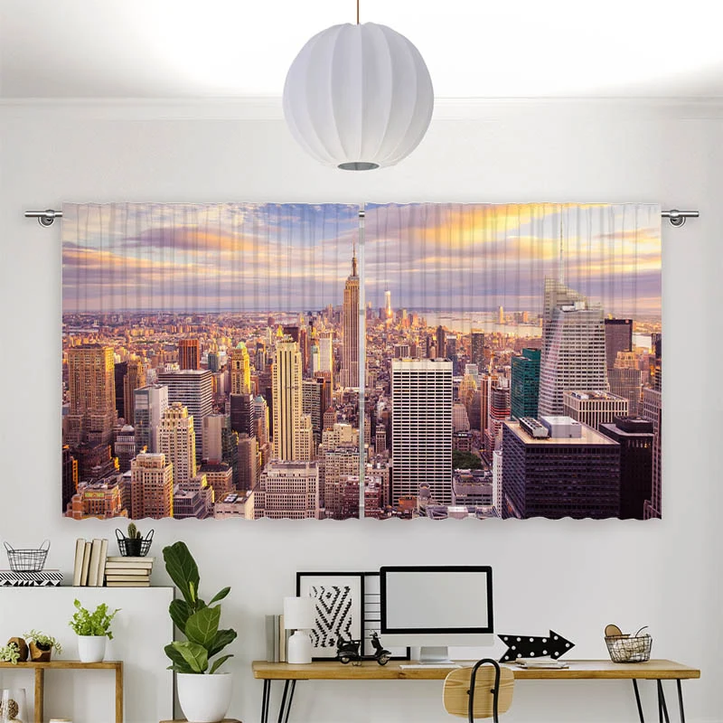 Vorhang Motiv "Sunset New York City Skyline"